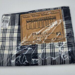 Park Designs 72" X 14" Valance Dylan Navy Plaid Curtain New In Package